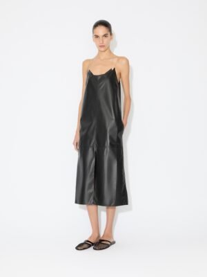 Alaia Black Spaghetti Strap Dress, Long Style, High Quality