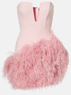 David Koma dress with pink fur trim, short design