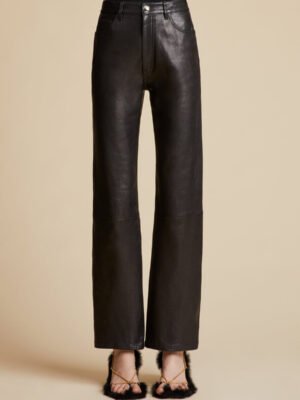 Khaite black leather pants