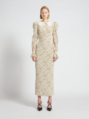New fashionable Alessandra Rich printed long dress, high quality