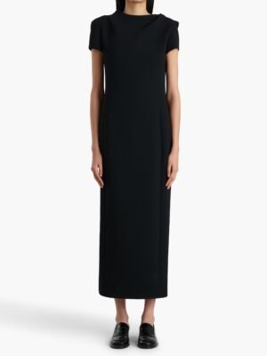 New fashionable and high-end Khaite dress, white and black, short-sleeved, long-sleeved, round neck design.