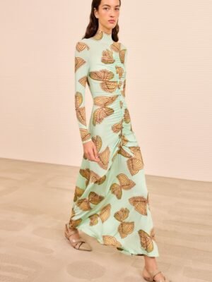 New high-end Ulla Johnson butterfly print long dress