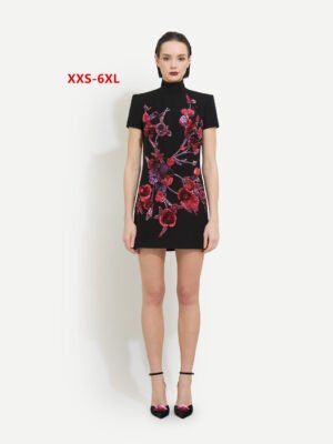 New top-level diamond-embellished floral Zuhair Murad short-sleeve mini dresses