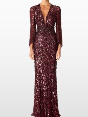 New fashionable Jenny Packham burgundy dress top edition