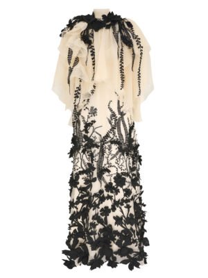 2026 New Fashionable ZIMMERMANN Dress: Black Long Dress with Petal Design