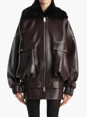 khaite fur coat, fur collar jacket