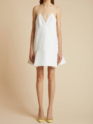 khaite white mini sundress